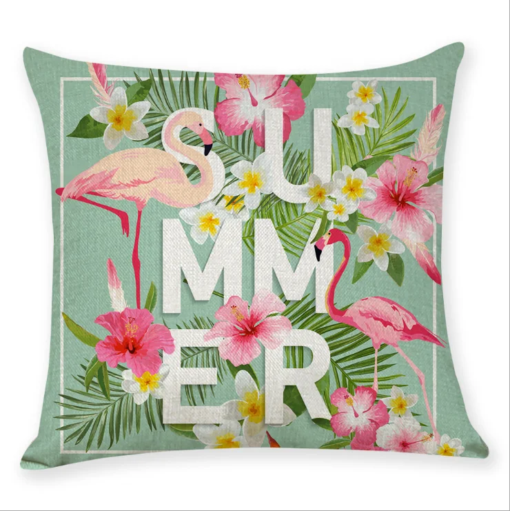 
Wholesale Flamingo Pillow Cover Tropical Summer Throw Pillowslip 
