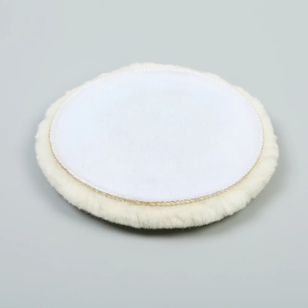 Multi Sizes Auto-stick Genuine Sheep Skin Polishing Pad Natural Lamb Wool Buffing Pad for Car Furniture