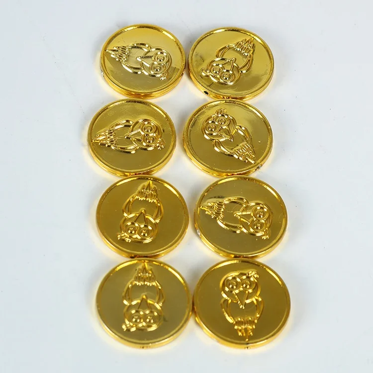 plastic custom made gold coin