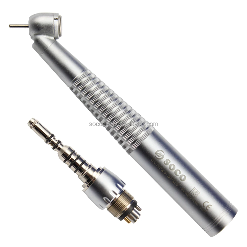 SOCO dental 45 degree contra angle high speed handpiece with LED fiber optical light