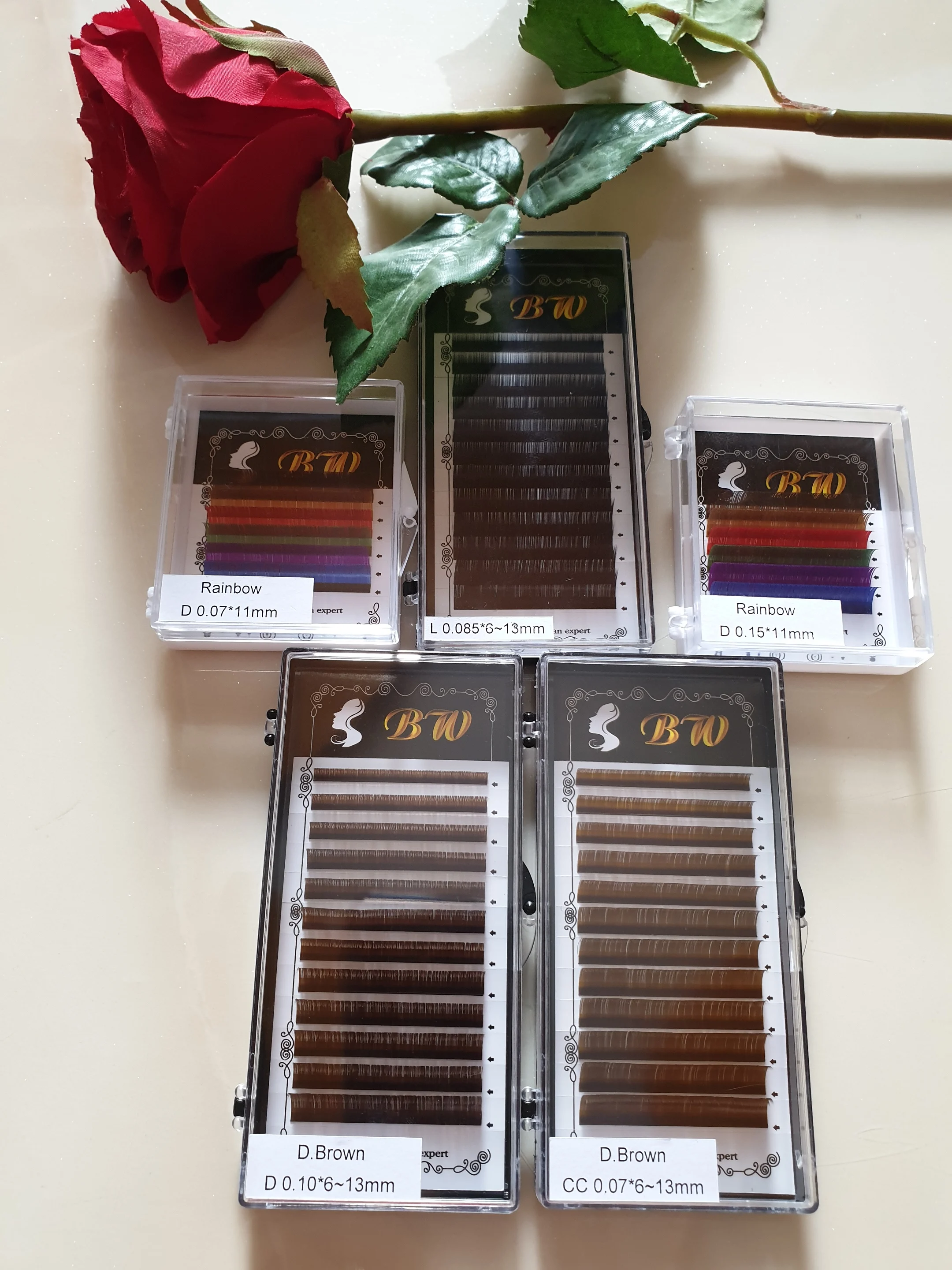 
Faux Mink Color Lashes Dark Brown eyelash extension Korea of manufacturing in Vietnam 