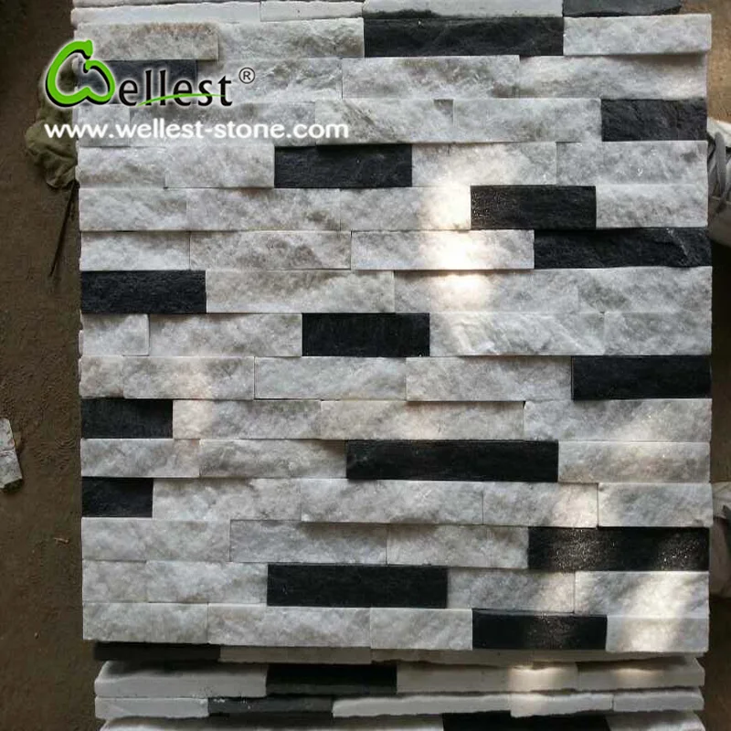 
Wellest Stone Wholesale White and Black Quartzite Nature Stone for Wall Decorative 