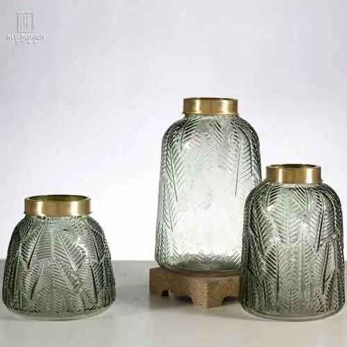 Новинка 2020, ваза из дутого стекла и меди для цветов