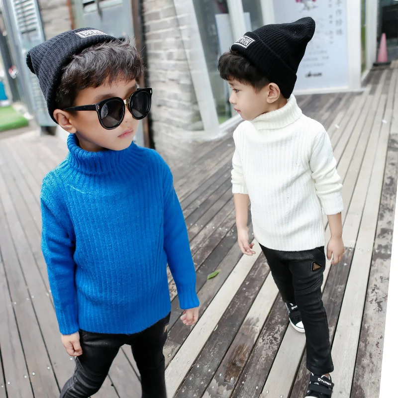 
DRLEBE1807B17 New fashion kids warm sweaters children solid sweater knitting boys sweater kids 