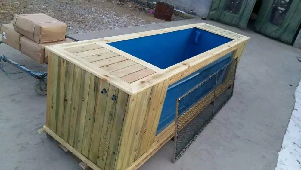 Аквариум Pinus Sylvestris с деревянной поверхностью из стекловолокна, аквариум Koi с смотровым окном и фильтрационной комнатой