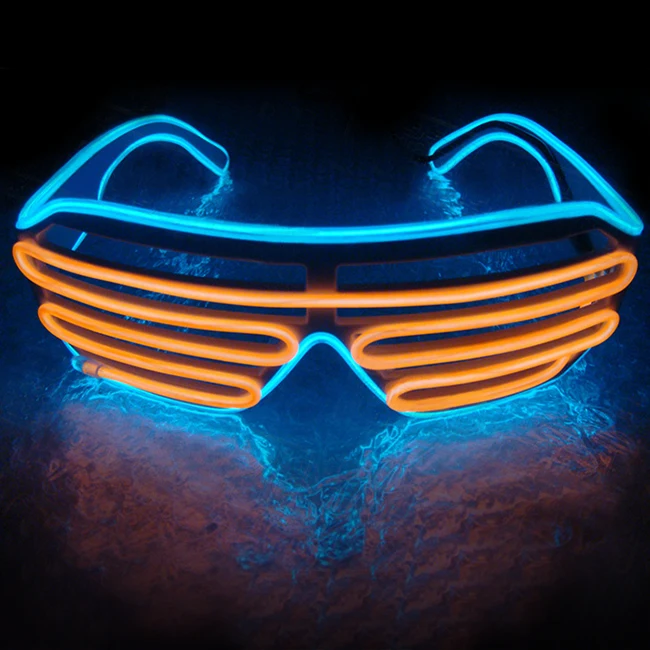 Customized Two-Color EL Glasses Music Activated Neon Glow Light Up Glasses for Wedding