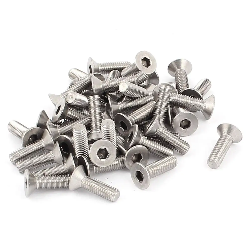 M5 x 16mm Stainless Steel Male Thread Hex Socket Countersunk Flat Head Screw