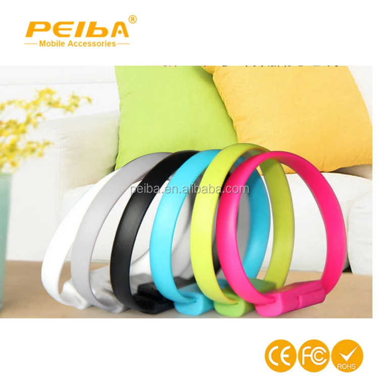 
Custom Logo 2in1 Bracelet Style Cord USB Charging Cable For iPhone 