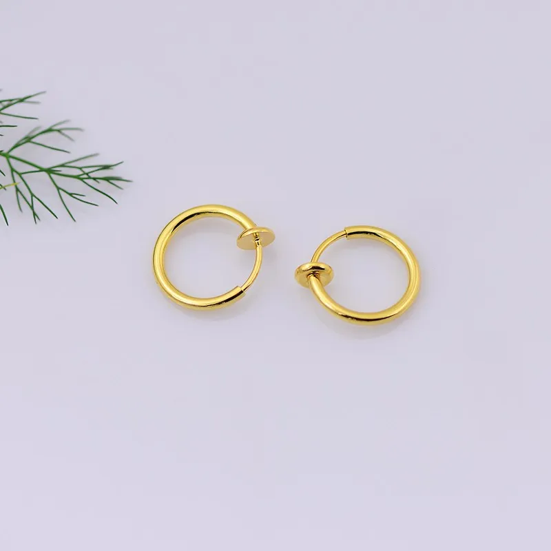 High quality gold hoop earring  no pierced clip   on earrings women jewelry