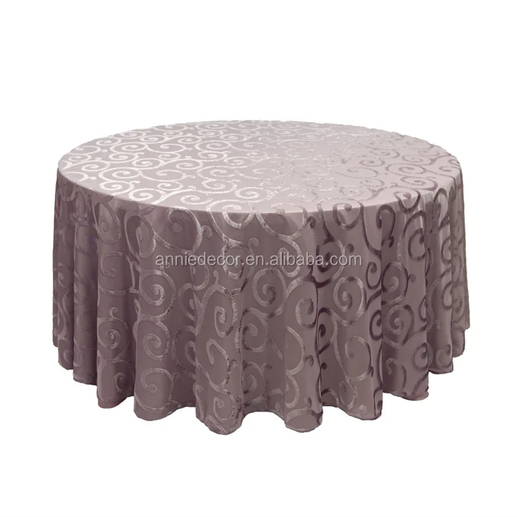 Disposable popular Elegant gougou velvet embroidery round linen table cloth