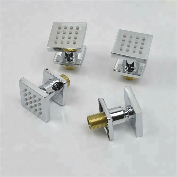 Bathroom Solid Brass Square Chrome Plated Body Shower Spray Jets Shower Head Sprayer Set Saving Water Massage Body Jet