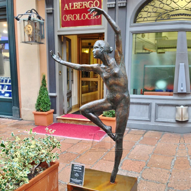 Garden Decor Elegant Life Size Large Female Ballet Dancer Bronze Ballerina Girl Sculpture Statue