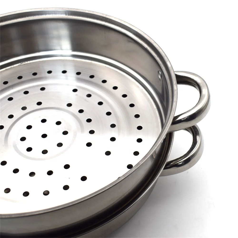 28cm 2 Tier Stainless Steel Food Steamer Pot Vegetables Cooker Cookware Glass Lid Hot Pot Cooker Tools Kitchen Accessories