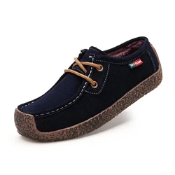 Женские кожаные туфли со шнуровкой, повседневные туфли с улиткой, на плоской подошве, большой размер, 2021