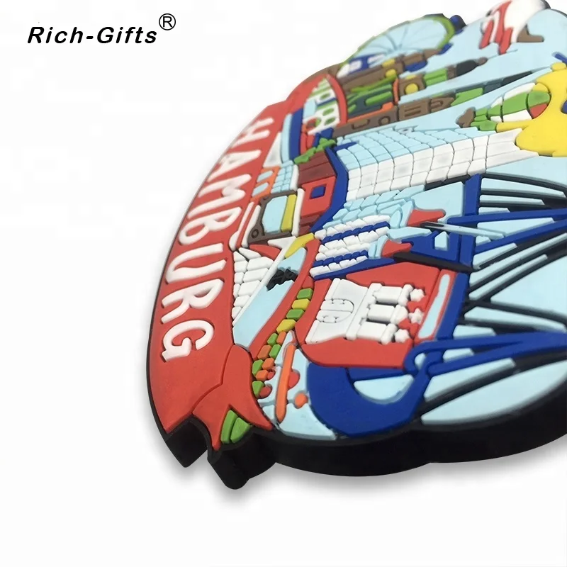 
Hamburg Tourist Souvenir PVC Fridge Magnets For Germany 