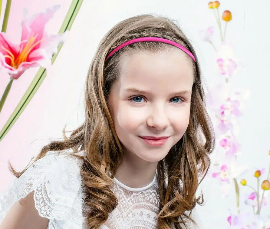 Wiipu 10 mm Baby Girl Satin Headbands Ribbon Covered 36 cm Perimeter ond bag 50pcs/lot