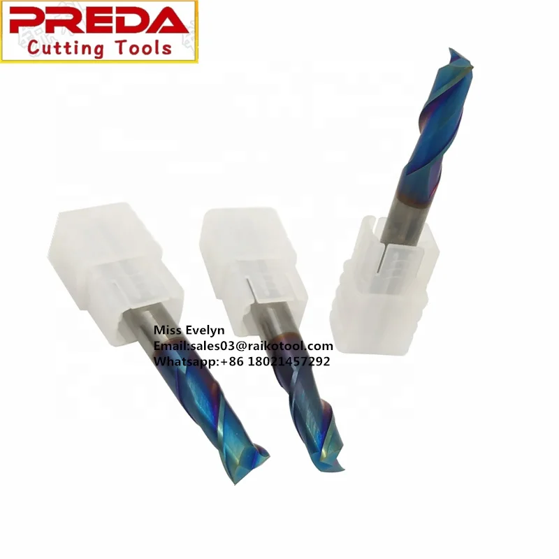solid carbide 6mm blue nano coated HRC65 2 flutes square end mills