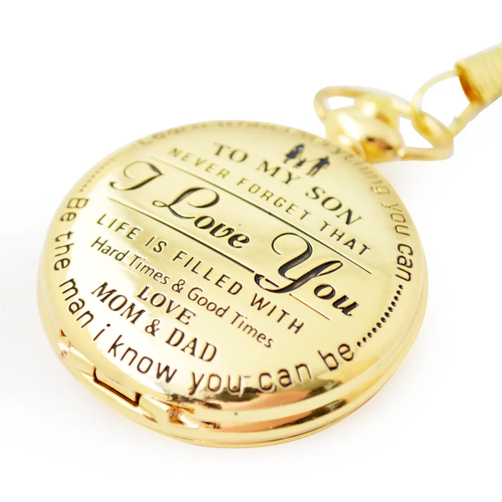 Custom Birthday Gift Bronze Quartz Pocket Watch