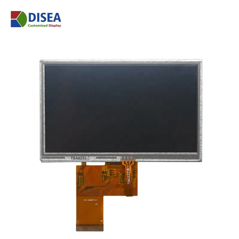5.0 inch customized 480(RGB) x272 tft lcd display, 24BIT RGB display panel with resistive touch panel 5.0 inch tft lcd module