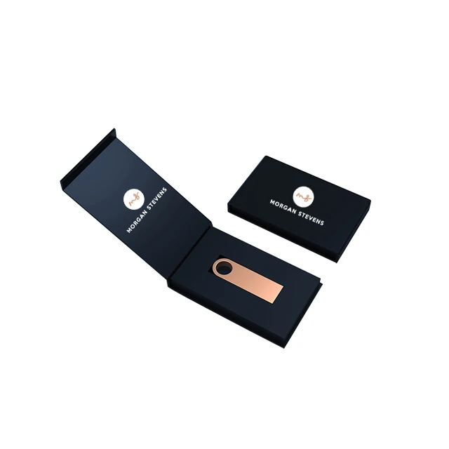 Custom retail cable linen flash drive packaging usb gift box