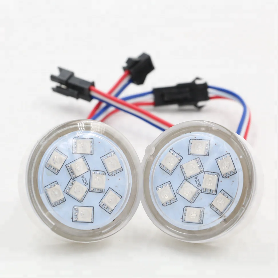 Flat cover 45mm 9LEDs SMD5050 RGB pixel led lights for amusement rides DC12V/24V