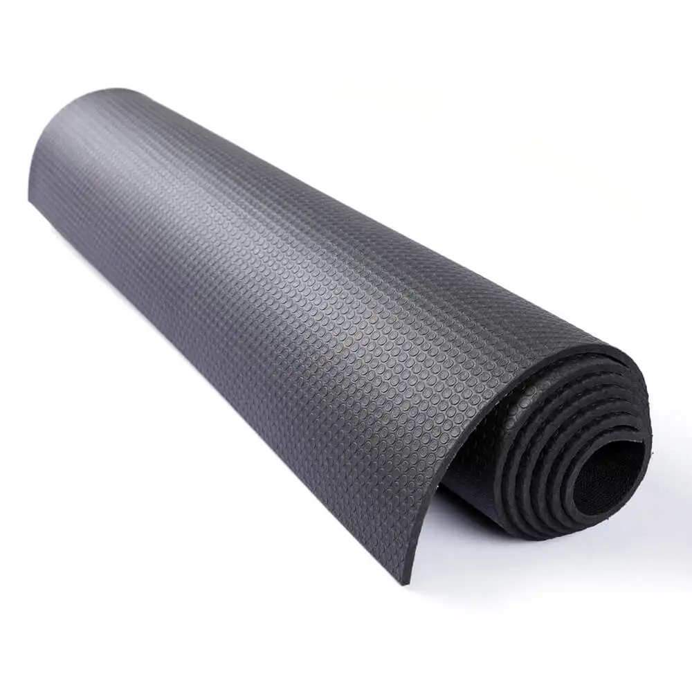 Гимнастический нескользящий черный Коврик для йоги из ПВХ высокой плотности
