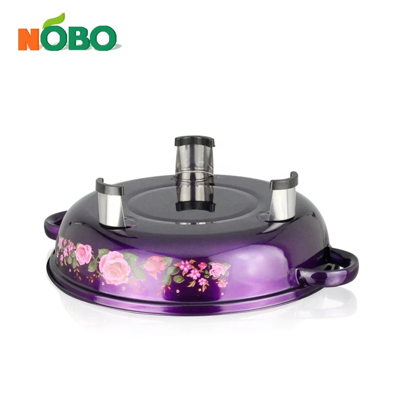 Round buffet food warmer tray stainless steel buffet serving tray with glass lid