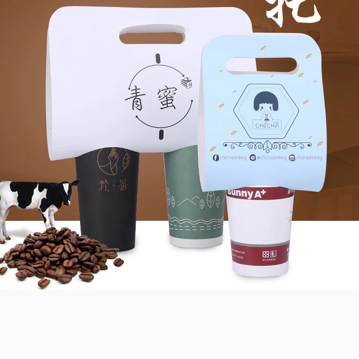 Disposable Take Away Cup Holder Hot Coffee Cardboard Cup Holders Outdoor Table with Cup Holders