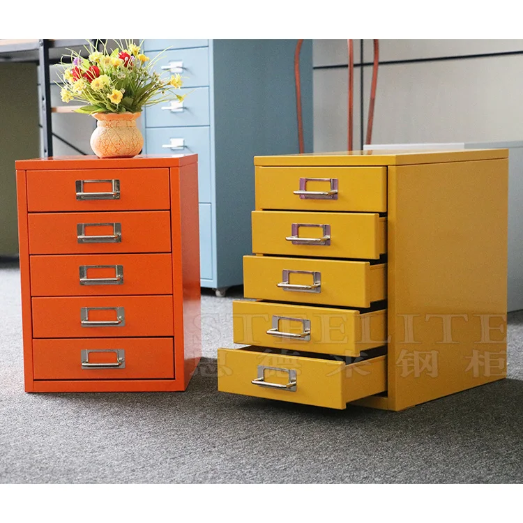 China suppliers 5 drawer metal file cabinet Receive ark sliding drawer box on table top