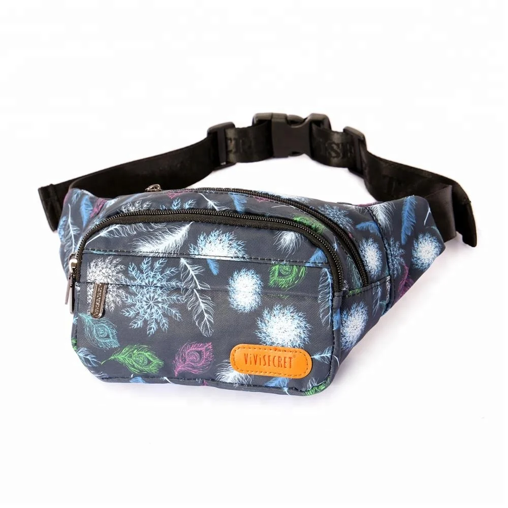 Custom logo different colors travel waist bag big waterproof sport side waist fanny pack for women