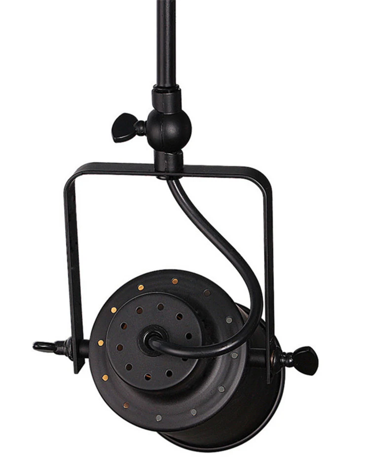 Wholesale Modern Style Black Iron Fitting E27 Track Lighting Rotary Ceiling Lamp for Restaurant Bar