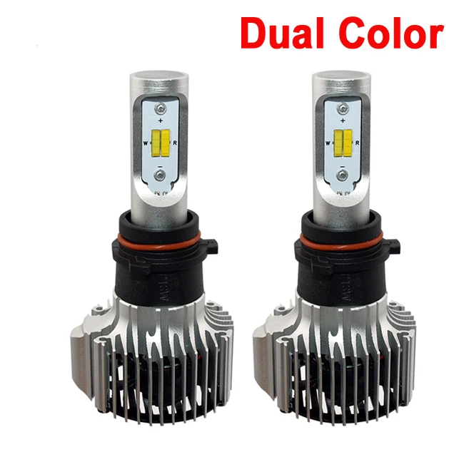 Auto Accessories Bi-color LED Headlights Car Light P13W Headlights 8000lm 72W