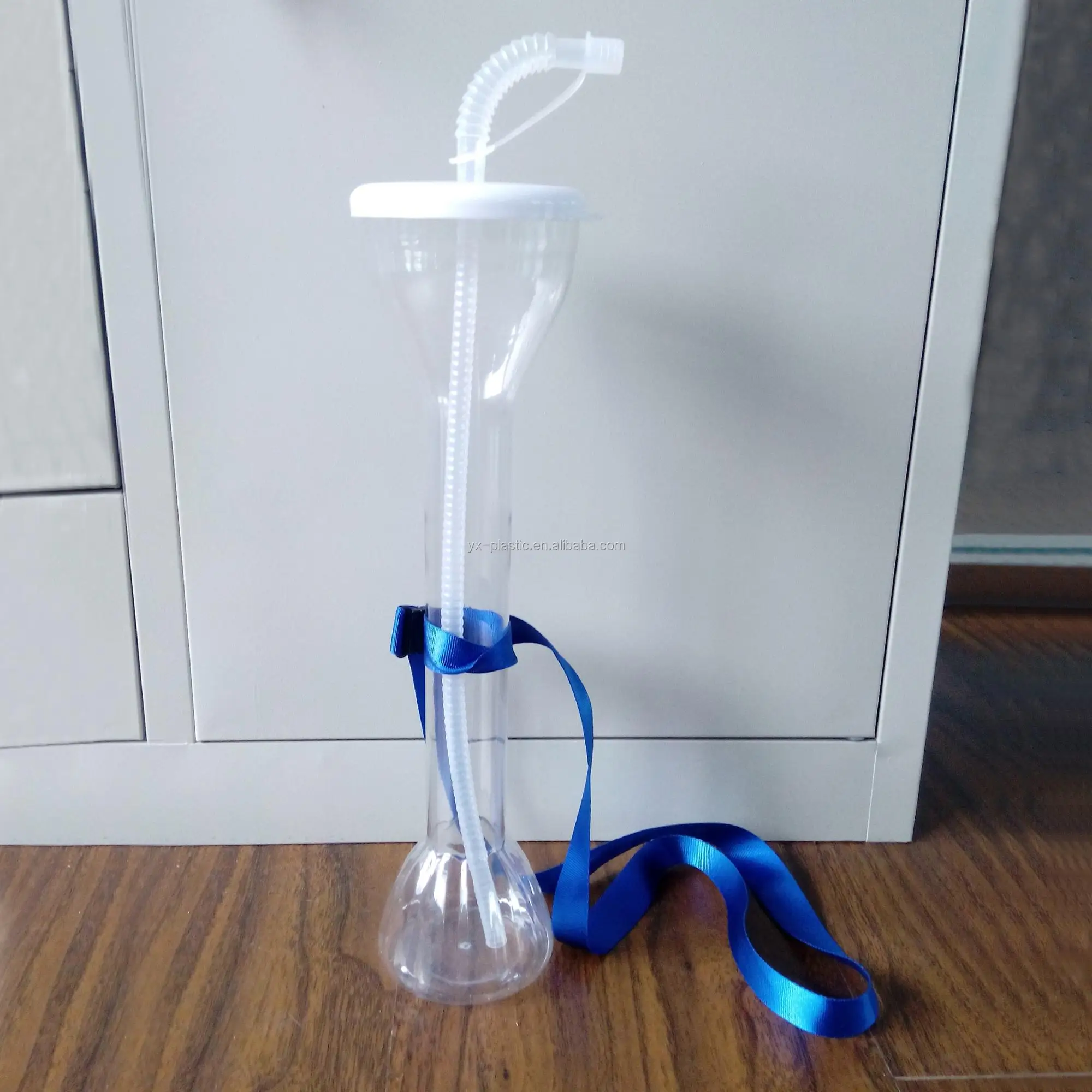 Plastic Yarder in classic design for beer or slushy cup with lanyard