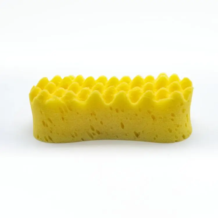 car wash sponge easy to grip  yellow seaweed wave car sponge