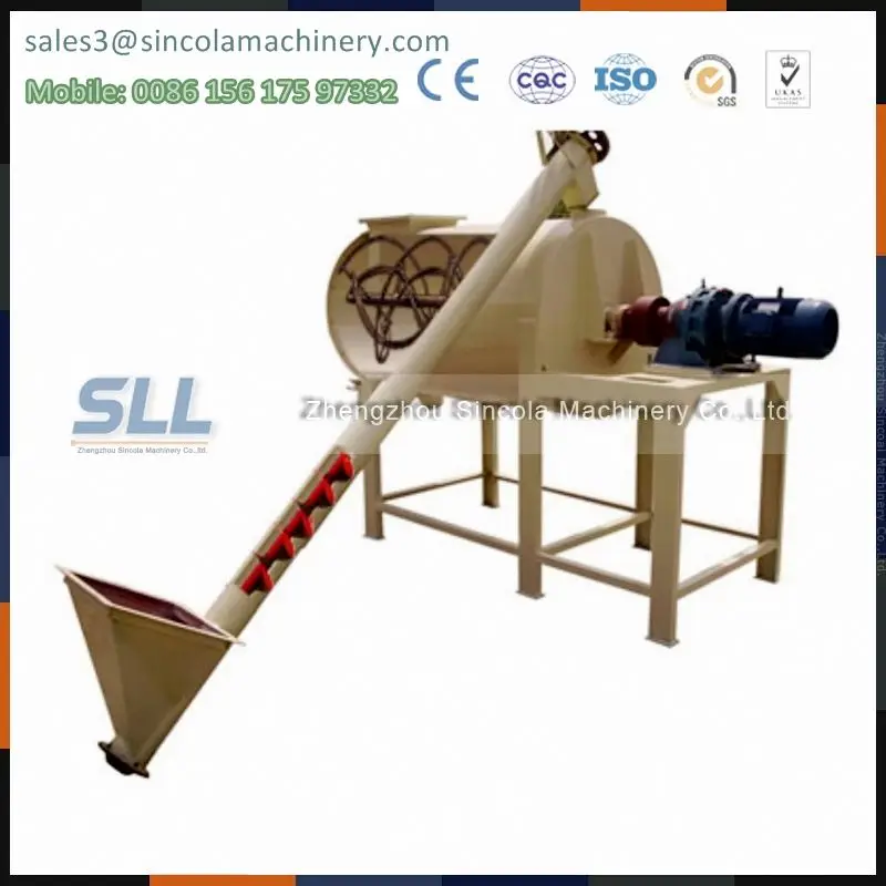 small screw type mixer for animal feed/cement/sand/dry mortar powder mixing 1-5ton
