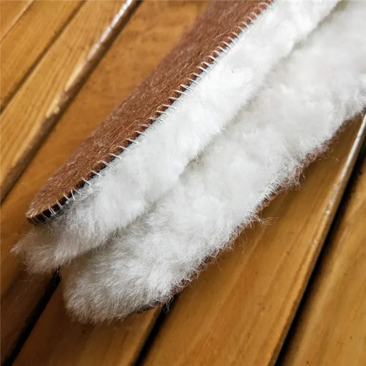 NATURAL WINTER SHEEP WOOL INNER SOLES THICK FUR INSOLES NEW