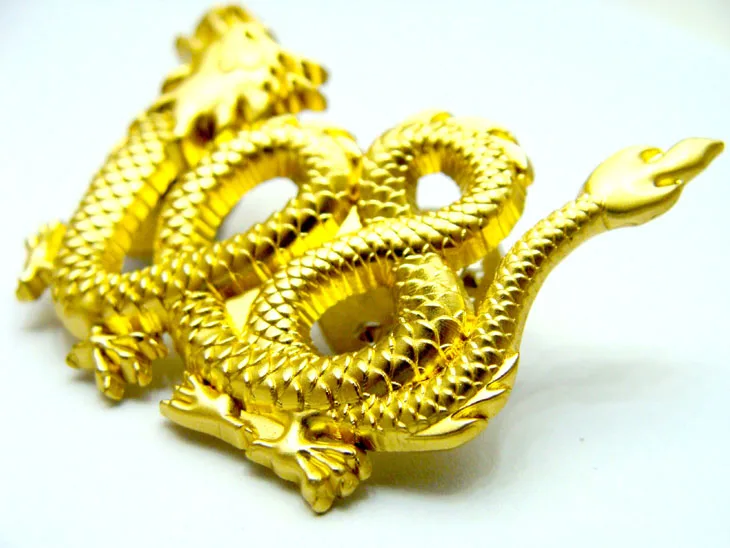 2024 Golden 3D Chinese dragon metal badge lapel pin