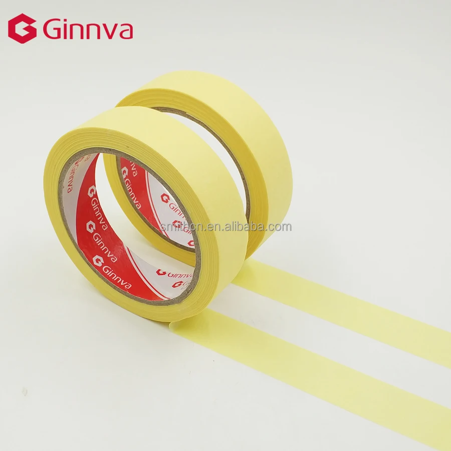 lemon yellow color high temperature adhesive thermal paper masking tape log roll with adhesive