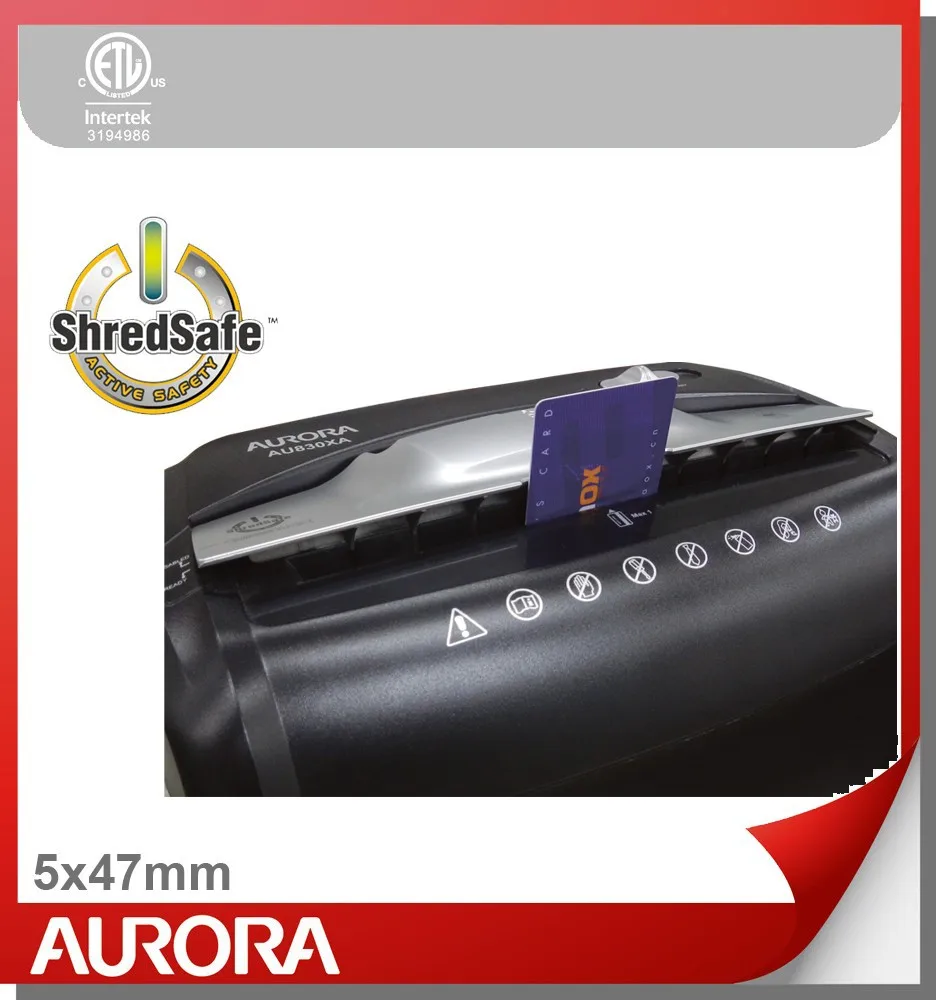 Aurora AS830C/AS630C Plastic Paper Shredder, 8/6 sheet (A4) cross cut 5x47mm, Light Duty Shreding Office equipment for Home & O