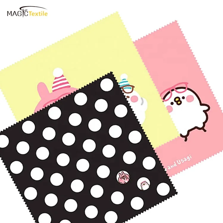 Custom popular black microfiber camera lens sunglasses eye glasses cleaning cloth with silk screen printed