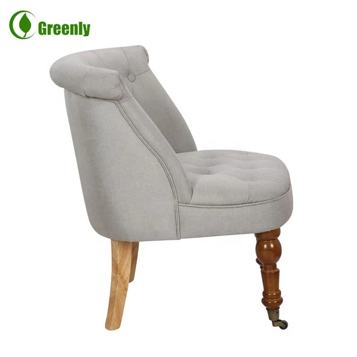 Античный дизайн, деревянная рама, гостиничная комната, пуговицы, стеганый бархатный клубный стул с колесами