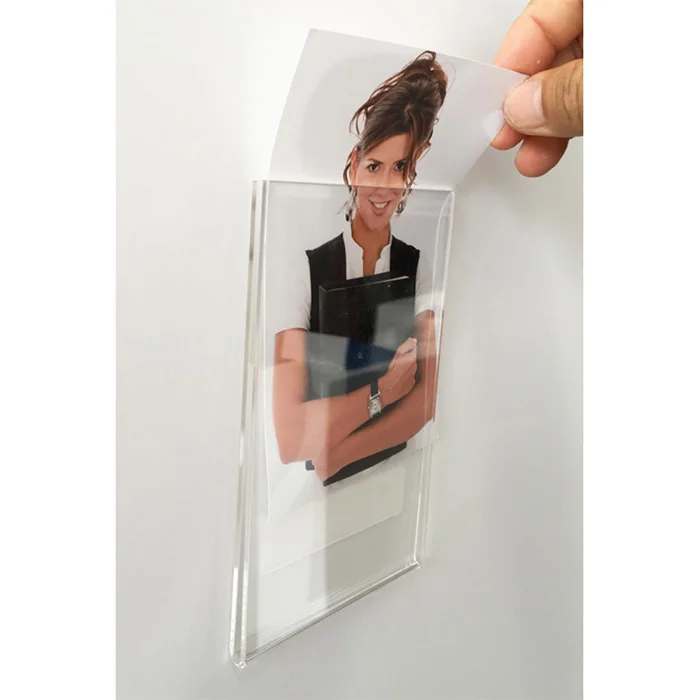 acrylic wall mount sign holder with adhesive tape