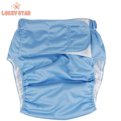 Регулируемые водонепроницаемые подгузники Lokeystar для мужчин и женщин, многоразовые трусики для взрослых с черной палочкой на талии