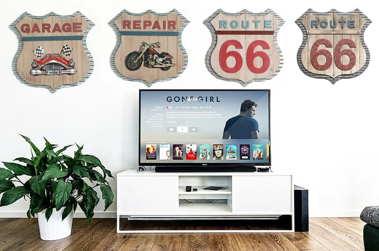 
Extra white large metal and wood wall art 