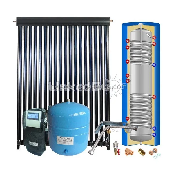 Solar Keymark EN12976 Active Separated Pressured Solar Water Heater Price China with Vacuum Tube Collector and Boiler