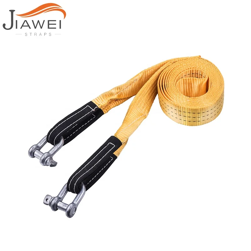 
50mm Emergency Tow Revocery Strap Polyester Webbing Towing with shackle 