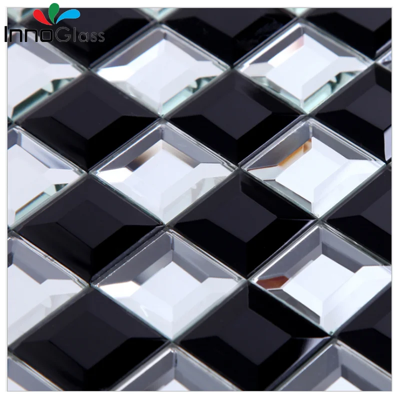 Seamless crystal glass 5 face edging mosaic mirror tile TV background wall