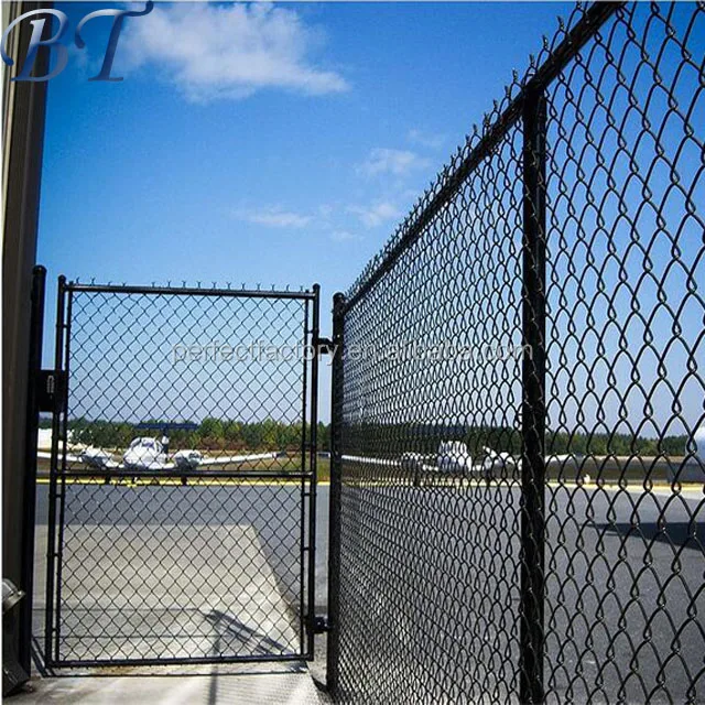 
Diamond wire mesh fence cheap black pvc coated chain link fencing knuckle-barbed chain link fence 