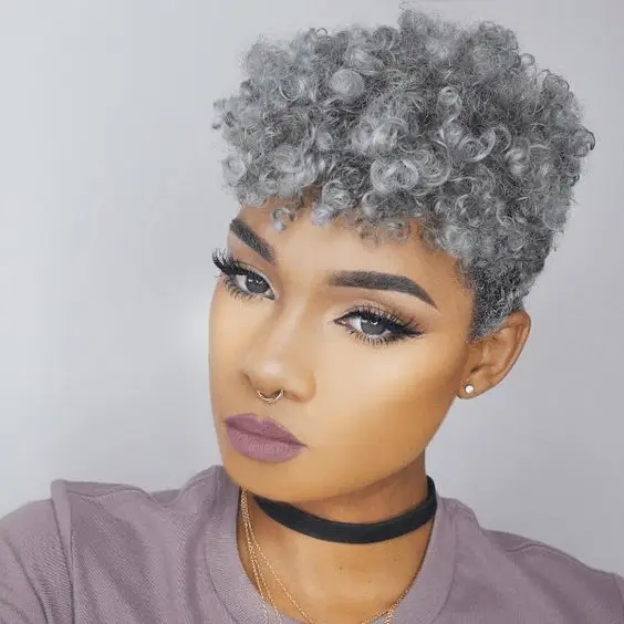 Fast delivery Silver grey hair kinky ponytail real human hair top quality afro kinky hair ponytail 100g