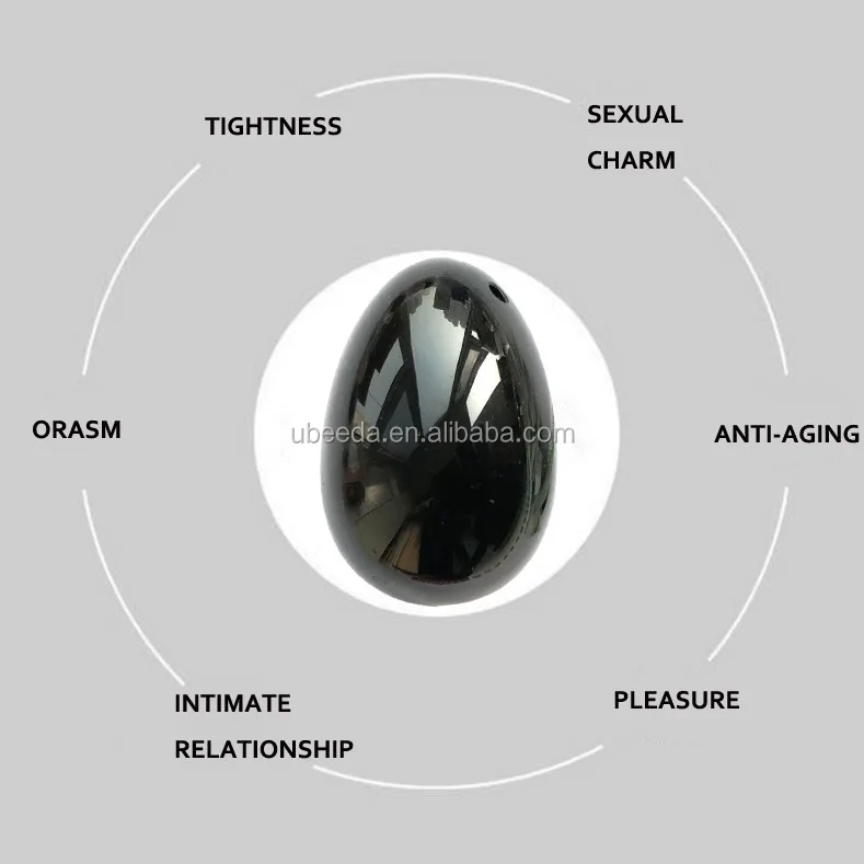 Wholesale safe vaginal strength black obsidian crystal egg